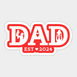 Dad est 2024 new Dad  white text Sticker